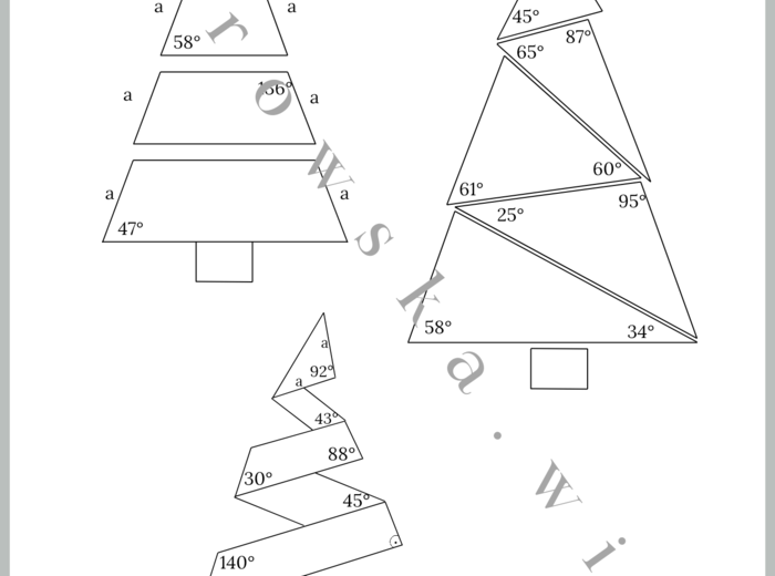Świąteczne miary kątów w choinkach