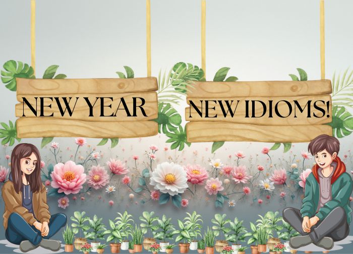 Mega Pakiet: NEW YEAR – NEW IDIOMS! 12 plansz z idiomami w w zestawie|Główna grafika XXL - plakat 4 xA4| Zestaw zawiera 2 zadania z idiomami oraz odpowiedzi