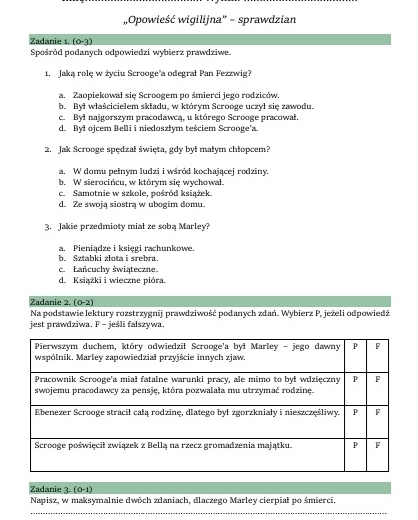 Zestaw lekturowy "Opowieść wigilijna"