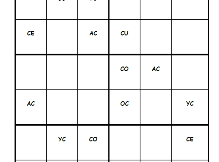 Logopedyczne sudoku (sylaby) - zabawy logopedyczne