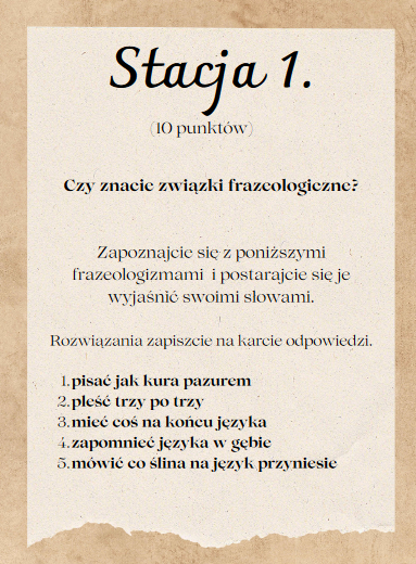 STACJE ZADANIOWE Międzynarodowy Dzień Języka Ojczystego kl. 4-6