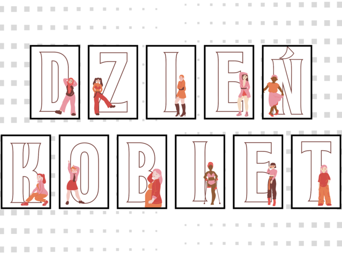 DZIEŃ KOBIET - napis na gazetkę na tablicę szkolną