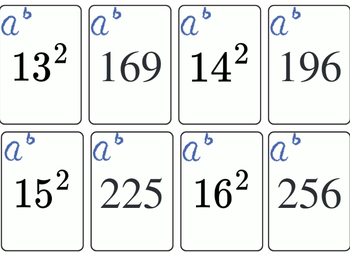 Gra Piotruś "Kwadraty liczb"