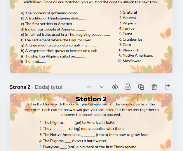 Święto Dziękczynienia Happy Thanksgiving