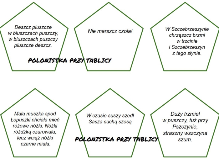 Łamańce jezykowe - głoska [sz}