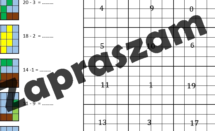 Kodowanie - odejmowanie do 20