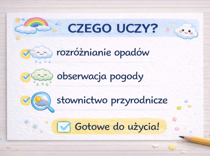 Karta pracy: Rozpoznaj rodzaje deszczu