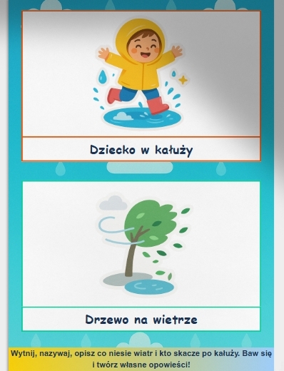 Karty obrazkowe "Deszcz i pogoda"