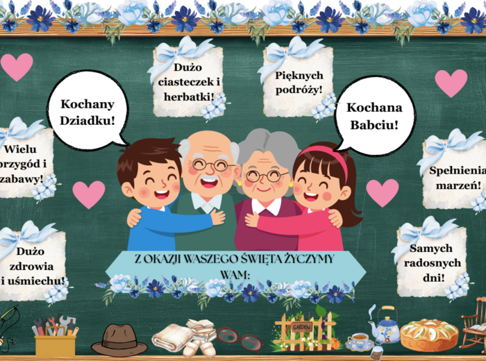 Zestaw „Dzień Babci i Dziadka” – 40 stron do druku! Gazetka| Zaproszenia| Kolorowanki| Główna grafika w formacie 4 x A4