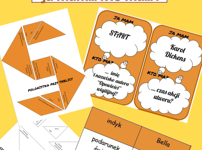 "Opowieść wigilijna" zestaw - taboo, "Ja mam..." i tangram