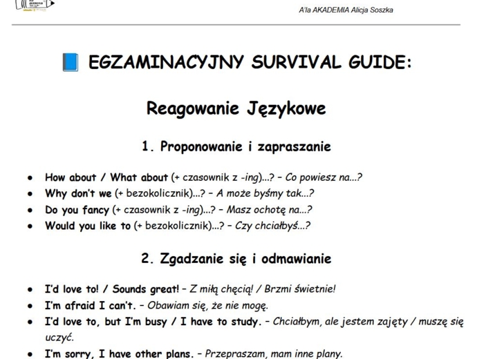 Egzamin Ósmoklasisty – Funkcje Językowe