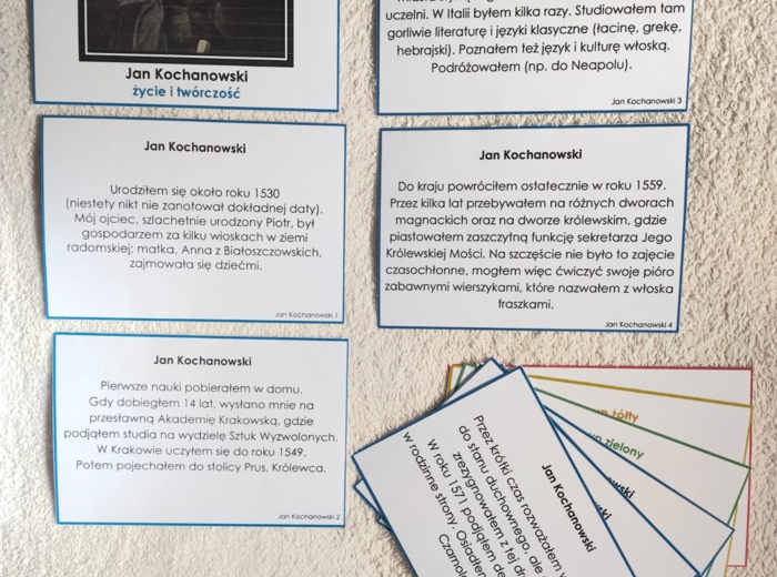 Jan Kochanowski biografia karty Montessori