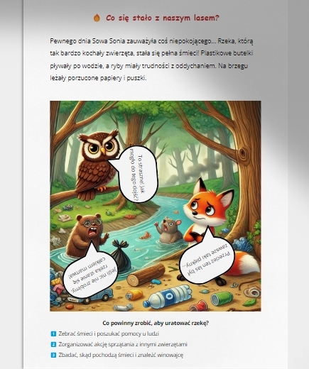 Bajka ekologiczna. Historia o bohaterach ratujących las i rzekę.