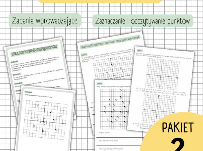 PAKIET - układ współrzędnych - 2 MATERIAŁY