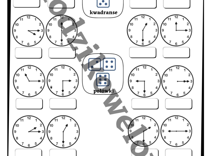 Matematyczne gry stolikowe-czas i zegar