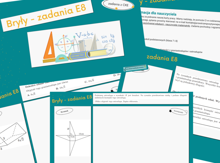 Bryły - zadania egzaminacyjne na lekcję zdalną