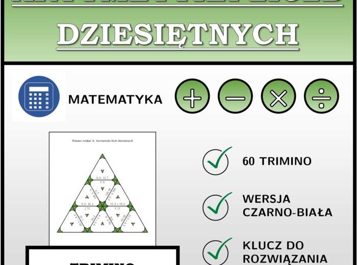 Trimino - Arytmetyka liczb dziesiętnych | matematyka