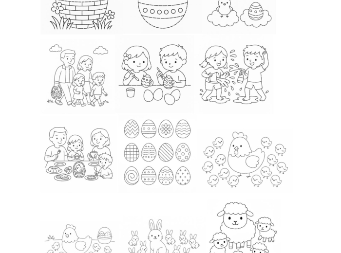 Kolorowanki WIELKANOC 18 wesołych kolorowanek
