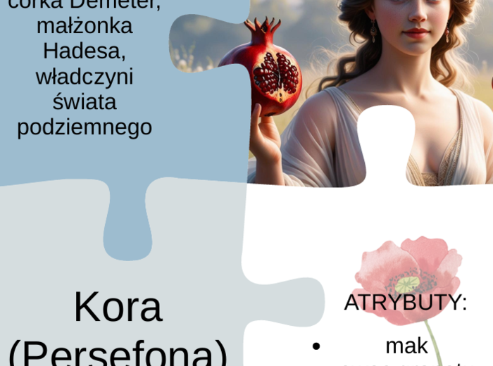 Puzzle bogowie greccy i ich atrybuty, mitologia grecka