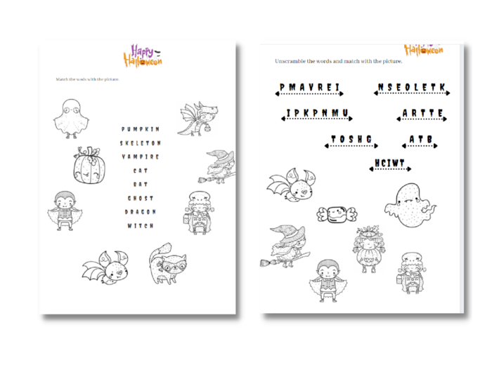 Halloween Karty Pracy Słownictwo + Konstrukcja It is/ It isn't