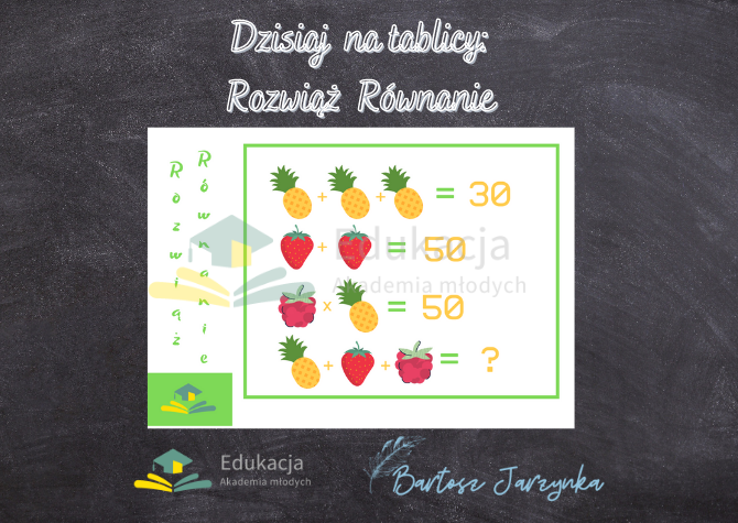 ➕ROZWIĄŻ RÓWNANIE➕ANANAS, TRUSKAWKA, MALINA➕