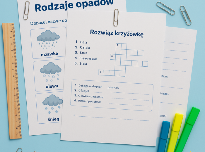 Karta pracy „Rodzaje opadów”