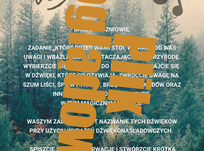 Międzynarodowy dzień poezji i lasu. Poetycka kąpiel leśna - karty zadań w plenerze.