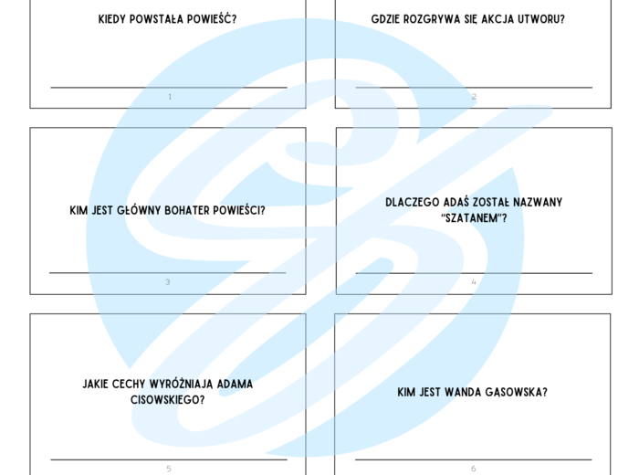 Szatan z siódmej klasy – Kornel Makuszyński Pytania i Odpowiedzi | Karty do lektury