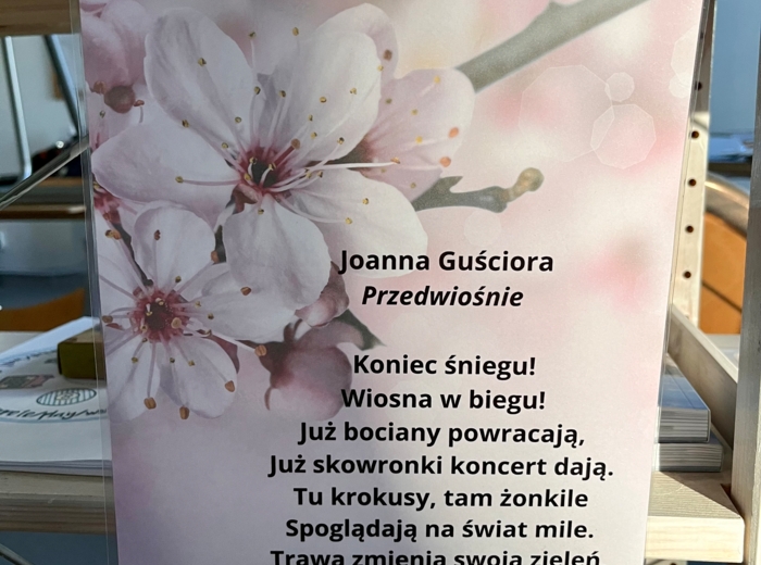 Wiersze o wiośnie - kolorowe karty tematyczne A4