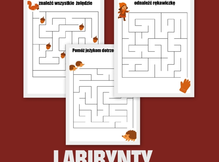 Jesienne karty pracy - przedszkole 21 x pdf i jpg