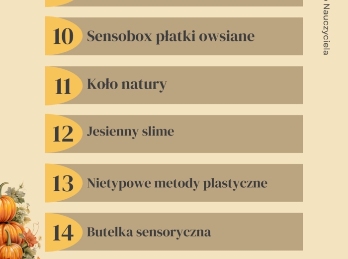 E-BOOK JESIENNA SENSORYKA - DOŚWIADCZENIA SENSORYCZNE - AKTYWNOŚCI - PROPOZYCJE ZABAW SENSORYCZNYCH