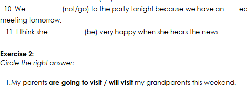 Ćwiczenia z czasów przyszłych – Future Simple, Be Going To, Present Simple, Present Continuous + odpowiedzi