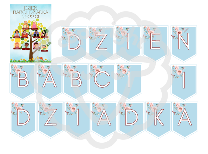 Girlanda pt: DZIEŃ BABCI I DZIADKA