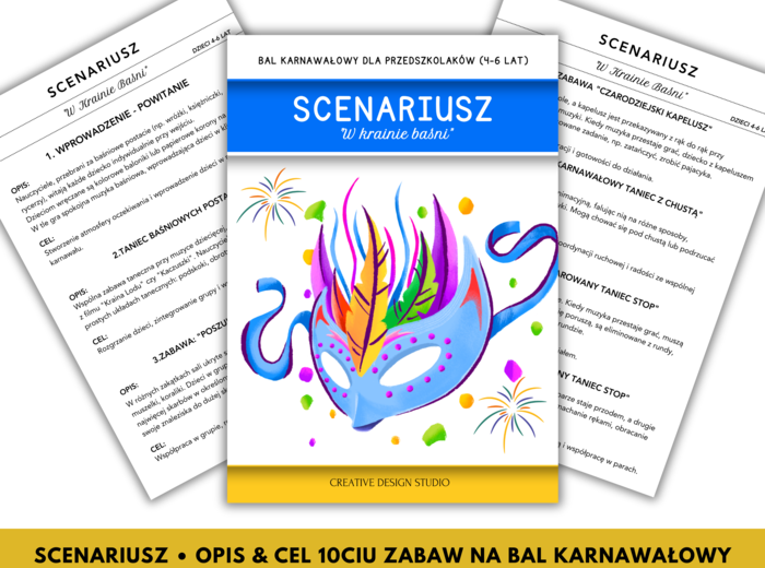 Scenariusz 10ciu Zabaw na Bal Karnawałowy dla Przedszkolaków. Opis & Cel Zabaw Karnawałowych