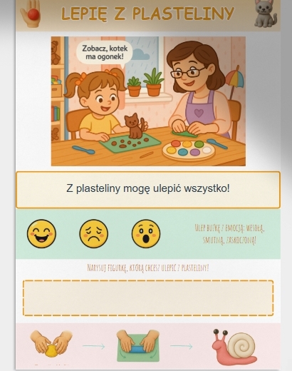 Karty obrazkowe – „Co robić, gdy pada deszcz?” (puzzle, układanki, klocki, lepienie z plasteliny).