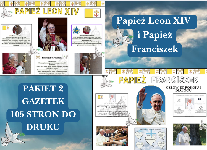 🕊️ Pakiet dwóch gazetek edukacyjnych: Papież Leon XIV i Papież Franciszek🕊️