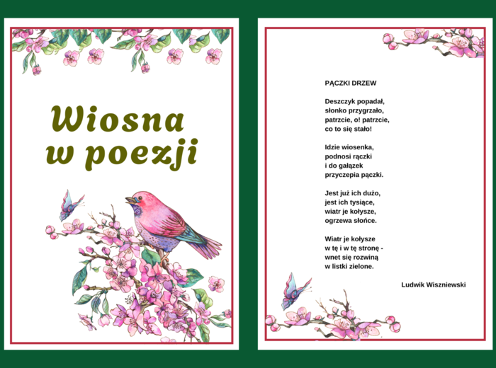 WIOSNA W POEZJI – biblioteka – świetlica – WIERSZE – GAZETKA – wersja 3