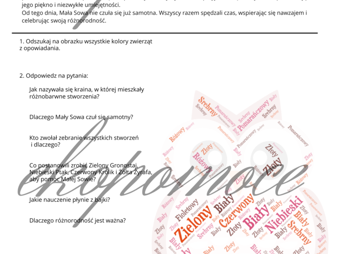 Karta pracy na godzinę wychowawczą na temat tolerancji - Pomysł na godzinę wychowawczą