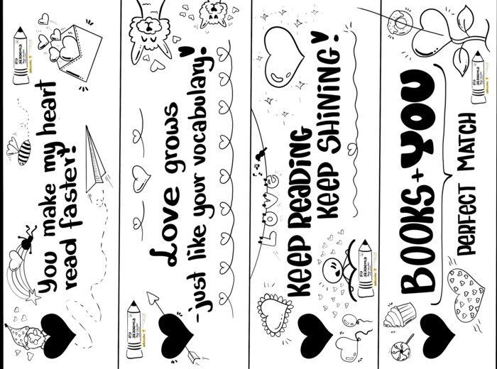 Walentynkowe zakładki do książek  - DARMOWE