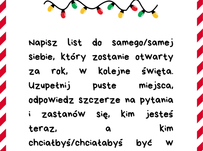 Świąteczny list do samego siebie