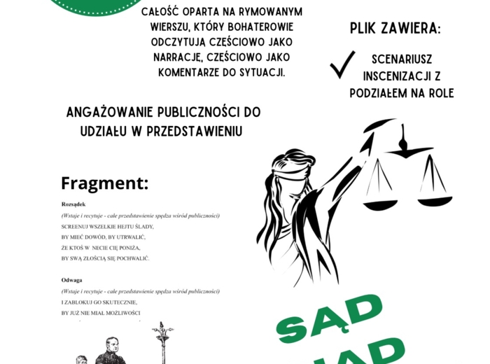 Sąd nad Hejtem - scenariusz przedstawienia, inscenizacji