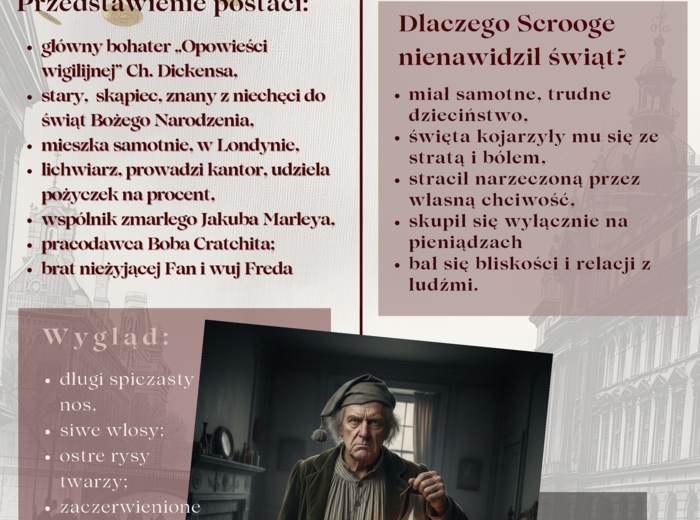 Ch. Dickens "Opowieść wigilijna". Operacja serce. Jak uleczyć Pana Scrooge'a? Charakterystyka bohatera dynamicznego.