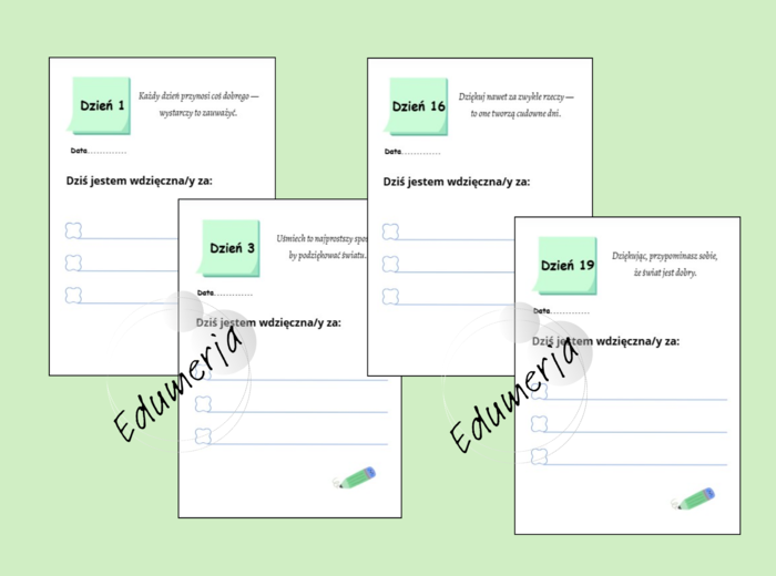 „Dziennik wdzięczności dla uczniów 7-8” – 28 dni uważności, refleksji i radości z codzienności. klasy7-8