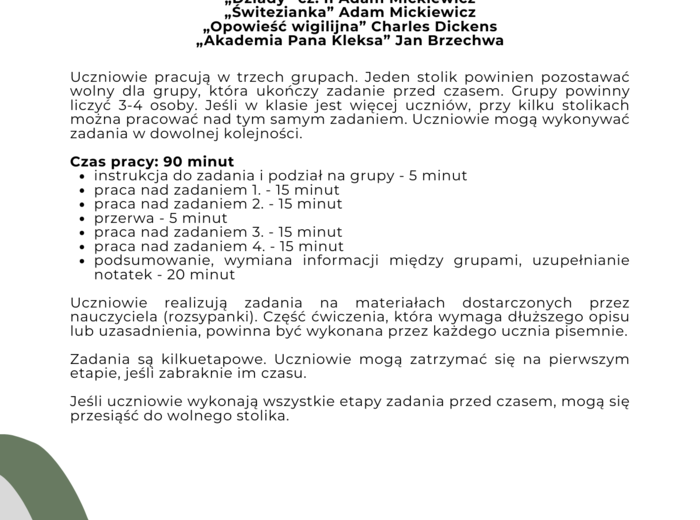 Stacje zadaniowe: Powtórka przed egzaminem