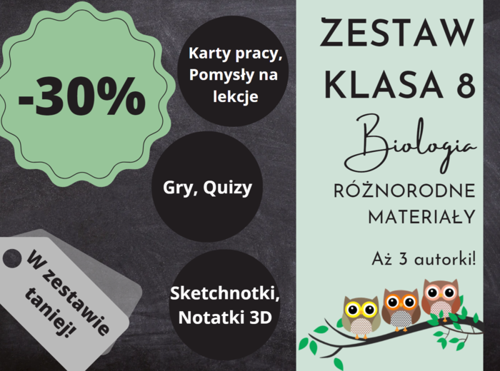 Pakiet materiałów z biologii do klasy 8 – cały rok w jednym zestawie!