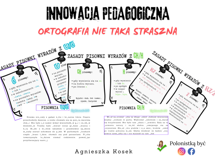 Innowacja pedagogiczna "Ortografia nie taka straszna"
