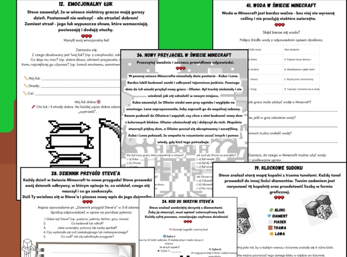 Dwie części Minecraftowych zadań!