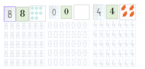 Cyfry pisanie po śladzie