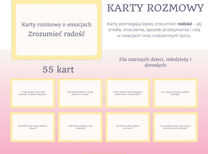 Karty rozmowy o emocjach : Zrozumieć Radość