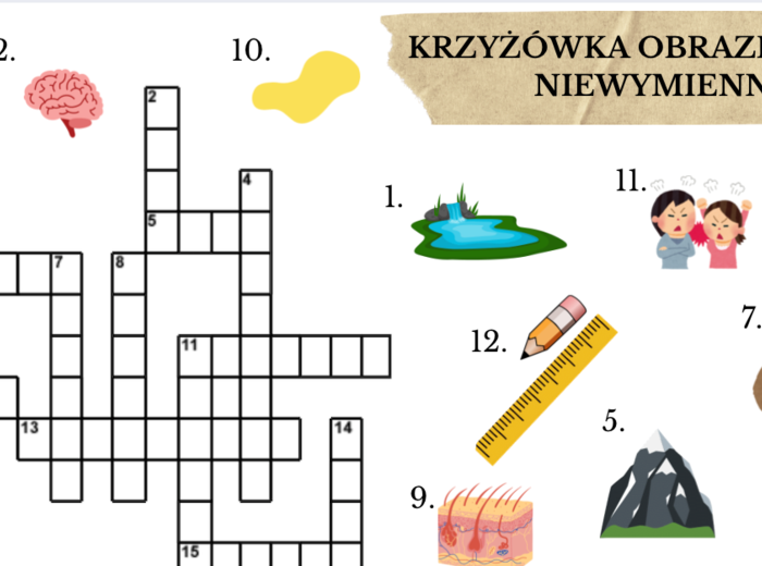 Krzyżówka obrazkowa - ó niewymienne